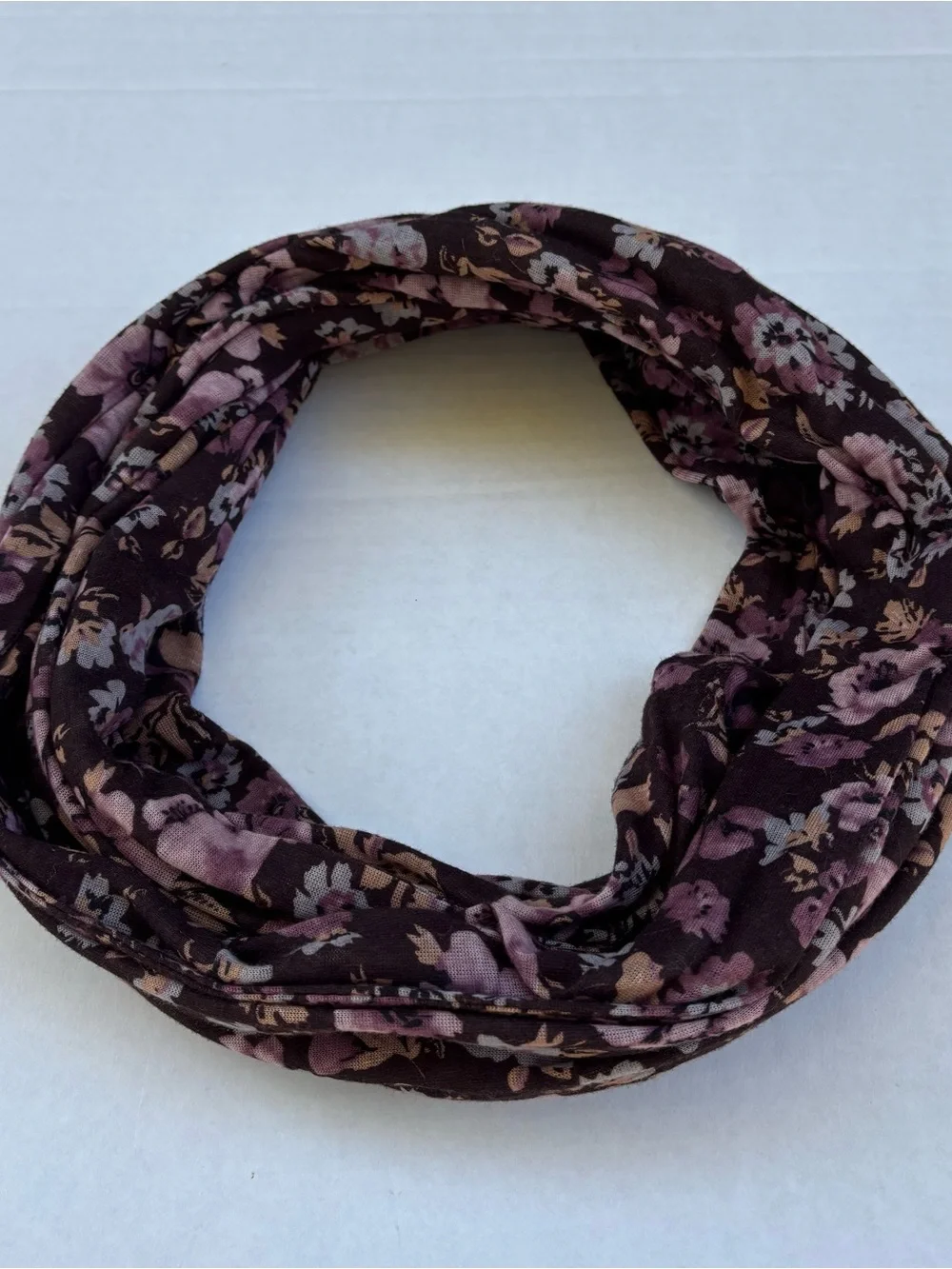 Sonoma Life + Style Floral Burgundy & Flowers infinity scarf Gorgeous!